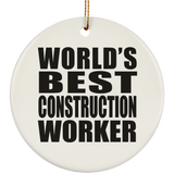 World's Best Construction Worker - Circle Ornament