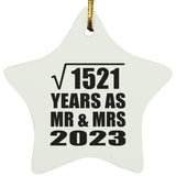 39th Anniversary Square Root of 1521 Years As Mr & Mrs 2023 - Star Ornament
