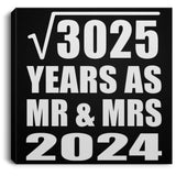 55th Anniversary Square Root of 3025 Years As Mr & Mrs 2024 - Canvas Square