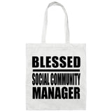 Blessed Social Community Manager - Tote Bag White