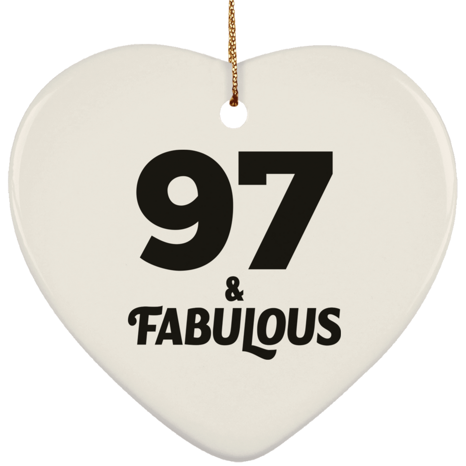 97th Birthday 97 & Fabulous - Heart Ornament
