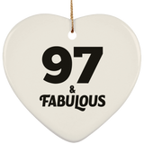 97th Birthday 97 & Fabulous - Heart Ornament