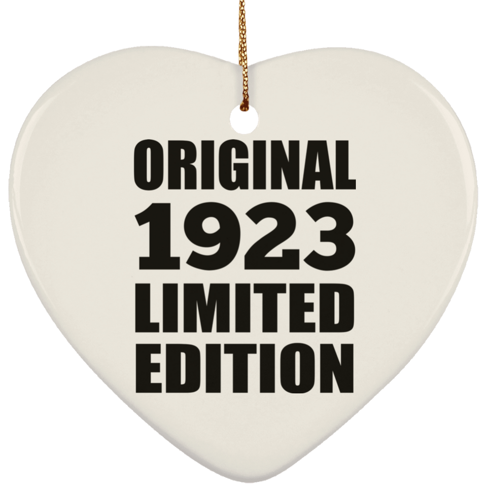 101st Birthday Original 1923 Limited Edition - Heart Ornament