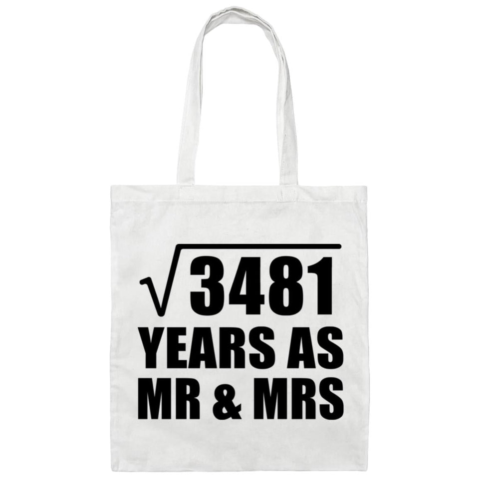 59th Anniversary Square Root of 3481 Years As Mr & Mrs - Tote Bag White