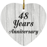 48th Anniversary 48 Years Anniversary - Heart Ornament F
