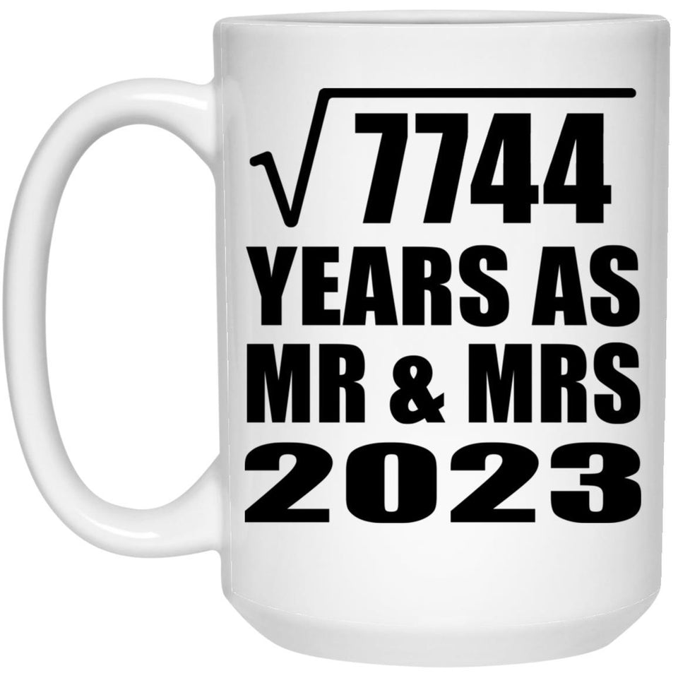 88th Anniversary Square Root of 7744 Years As Mr & Mrs 2023 - 15oz Coffee Mug