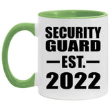 Security Guard Established EST. 2022 - 11oz Accent Mug Green
