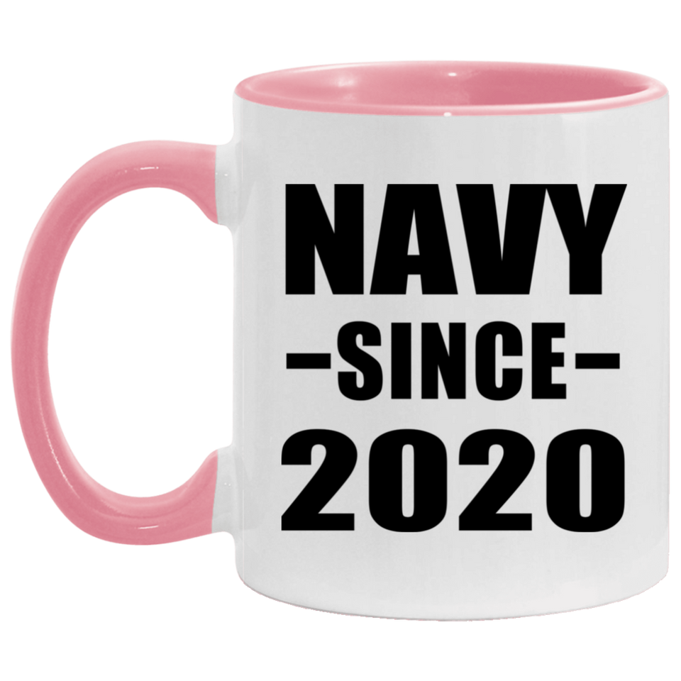 Navy Since 2020 - 11oz Accent Mug Pink