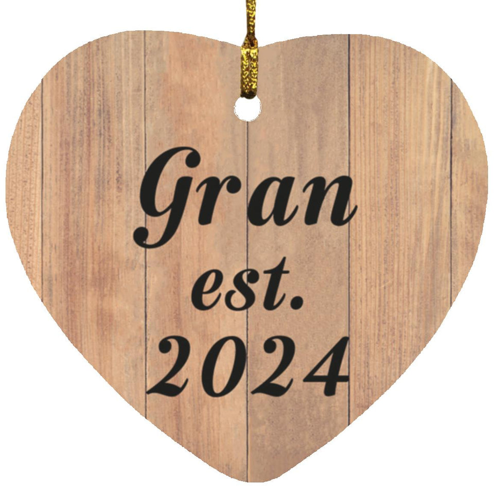 Gran Established EST. 2024 - Heart Ornament C