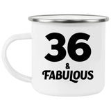 36th Birthday 36 & Fabulous - 12oz Camping Mug