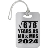 26th Anniversary Square Root of 676 Years As Mr & Mrs 2024 - Luggage Bag Tag