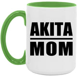 Akita Mom - 15oz Accent Mug Green