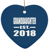 Granddaughter Established EST. 2018 - Heart Ornament