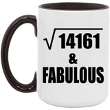 119th Birthday Square Root of 14161 & Fabulous - 15oz Accent Mug Black