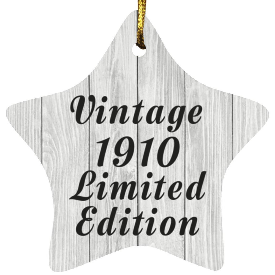 114th Birthday Vintage 1910 Limited Edition - Star Ornament F