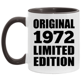 52nd Birthday Original 1972 Limited Edition - 11oz Accent Mug Black