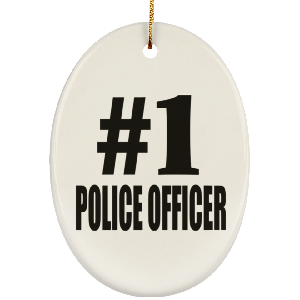 Number One #1 Police Officer - Oval Ornament