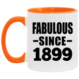125th Birthday Fabulous Since 1899 - 11oz Accent Mug Orange