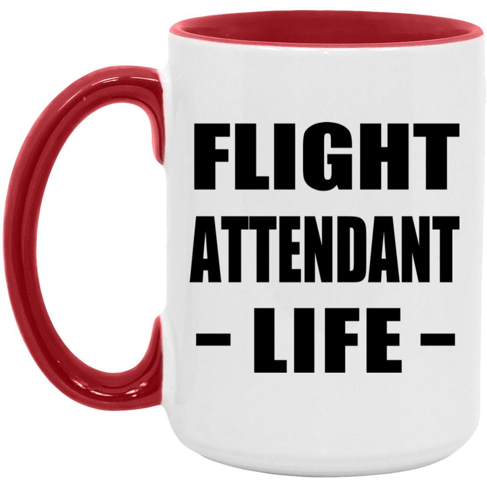 Flight Attendant Life - 15oz Accent Mug Red