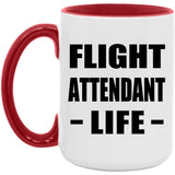 Flight Attendant Life - 15oz Accent Mug Red