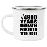 70th Anniversary Square Root of 4900 Years Down Forever To Go - 12oz Camping Mug