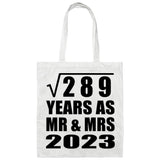 17th Anniversary Square Root of 289 Years As Mr & Mrs 2023 - Tote Bag White