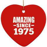 49th Birthday Amazing Since 1975 - Heart Ornament