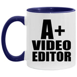 A+ Video Editor - 11oz Accent Mug Purple