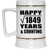 Happy 43rd Anniversary Square Root of 1849 Years & Counting - Beer Stein