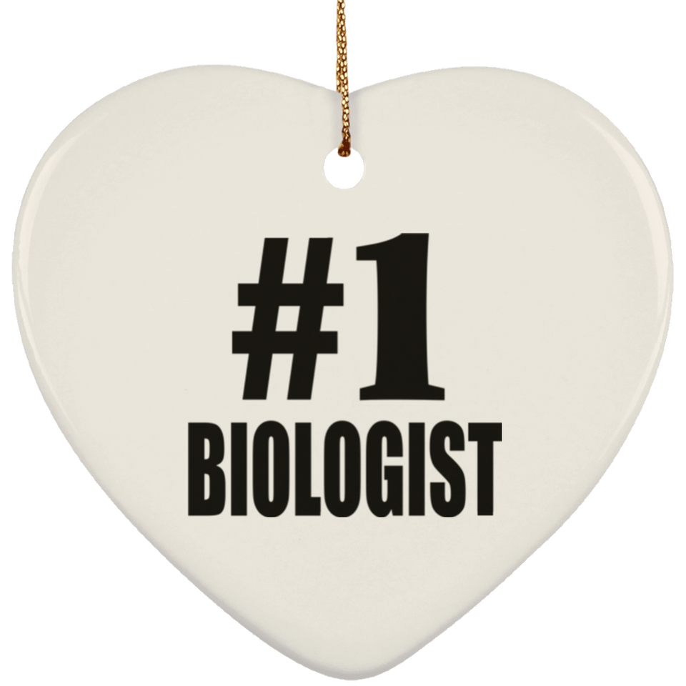 Number One #1 Biologist - Heart Ornament