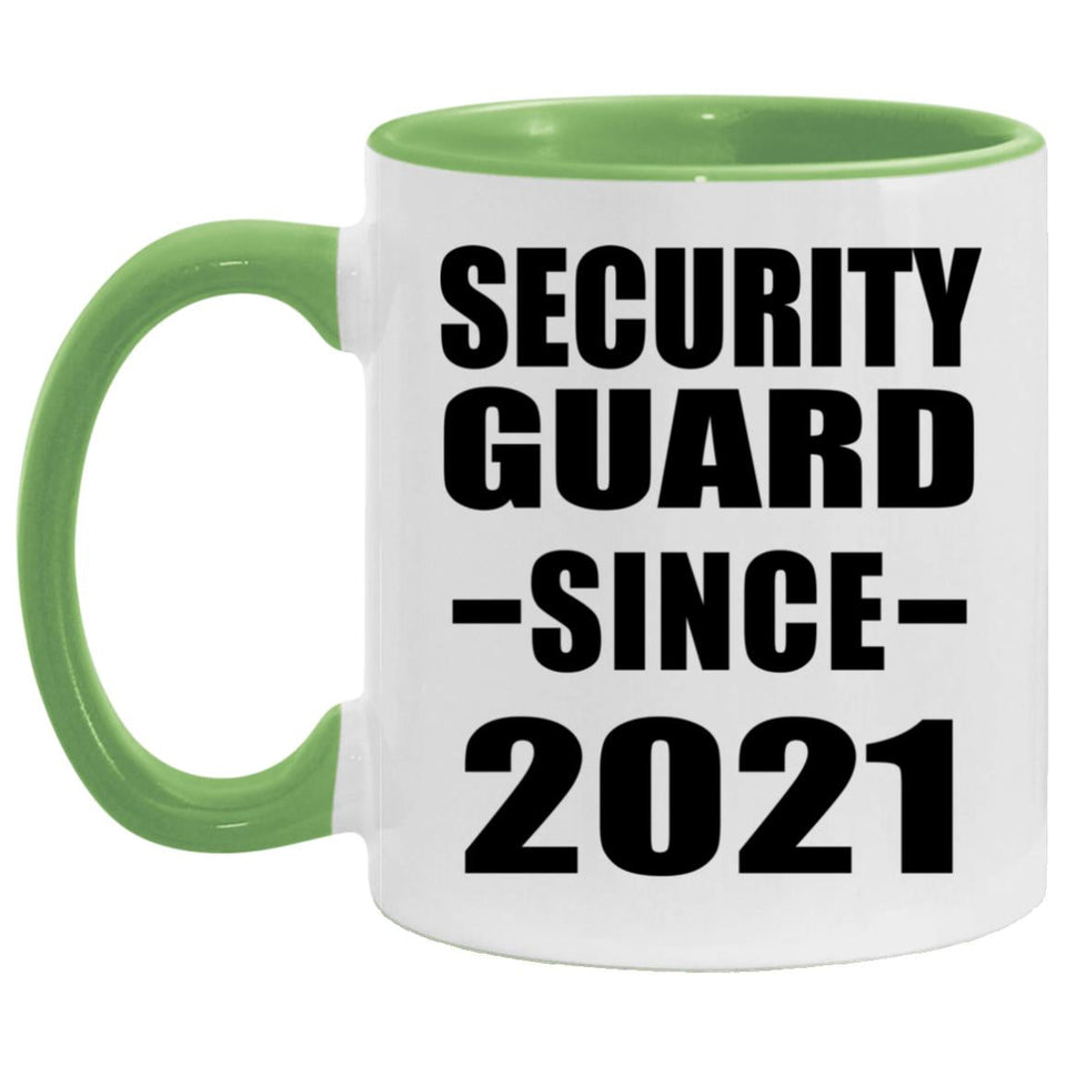 Security Guard Since 2021 - 11oz Accent Mug Green