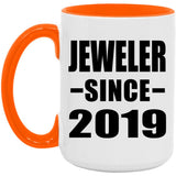 Jeweler Since 2019 - 15oz Accent Mug Orange