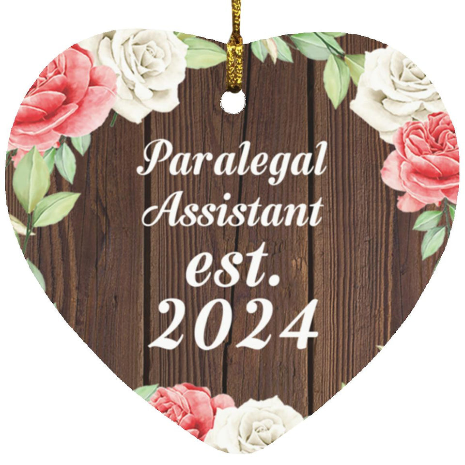 Paralegal Assistant Established Est. 2024 - Heart Ornament A