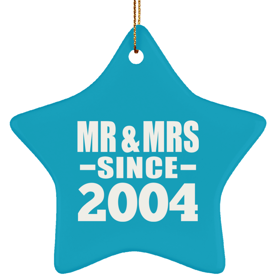 20th Anniversary Mr & Mrs Since 2004 - Star Ornament