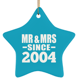 20th Anniversary Mr & Mrs Since 2004 - Star Ornament