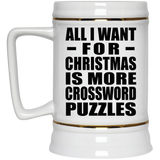 All I Want For Christmas Is More Crossword Puzzles - Beer Stein