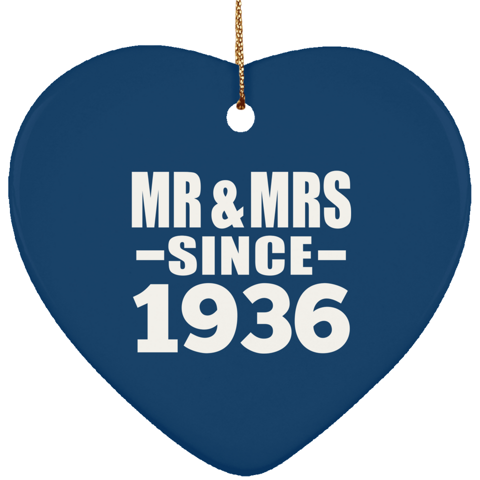 88th Anniversary Mr & Mrs Since 1936 - Heart Ornament
