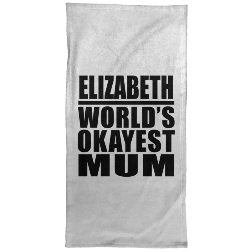 Elizabeth World's Okayest Mum - Hand Towel