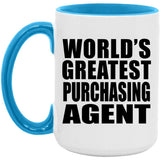 World's Greatest Purchasing Agent - 15oz Accent Mug Blue