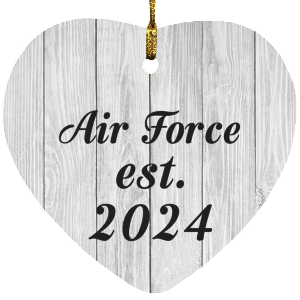 Air Force Established Est. 2024 - Heart Ornament F