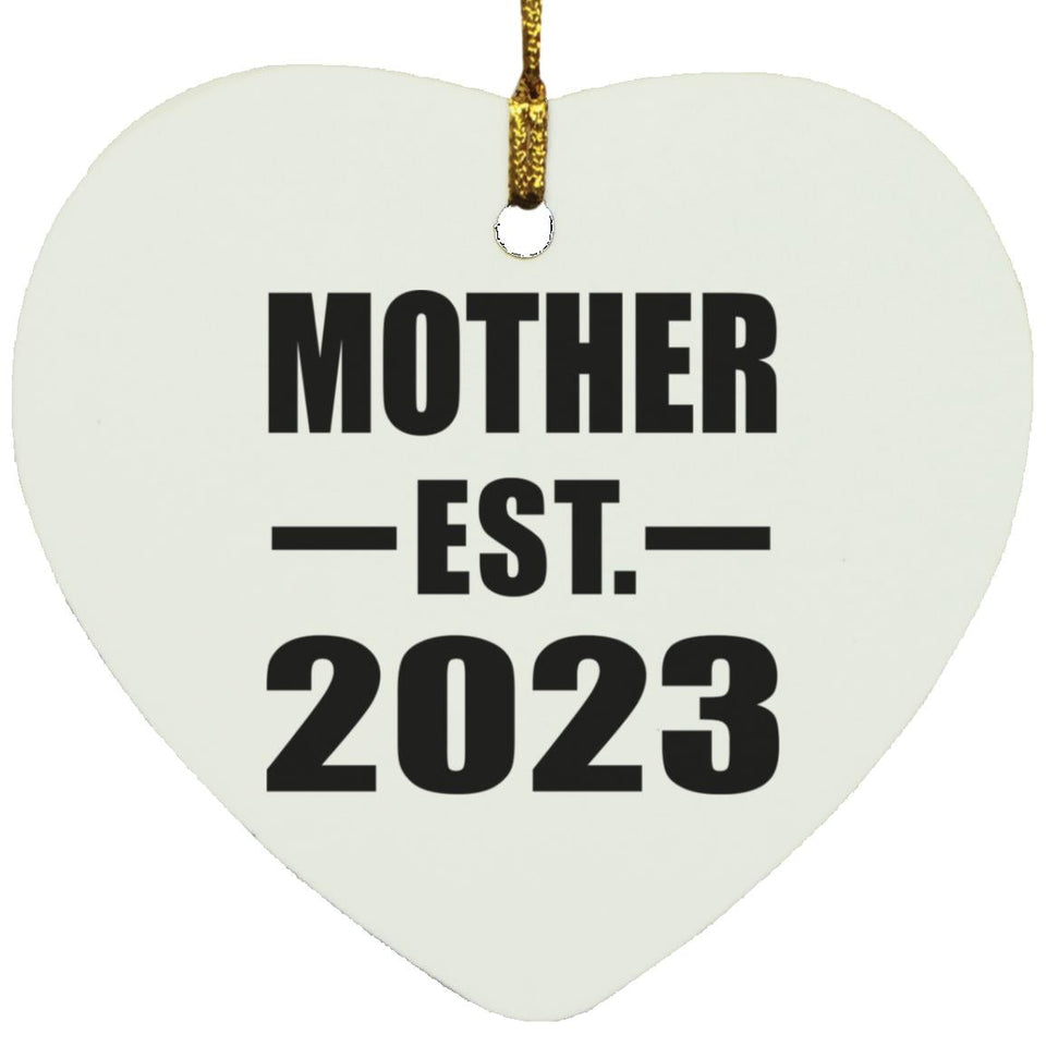 Mother Established EST. 2023 - Heart Ornament