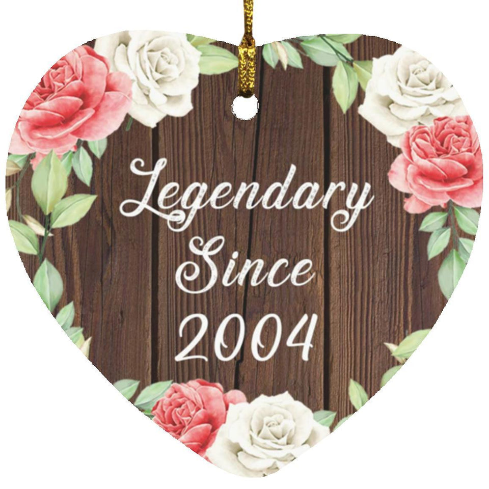 20th Birthday Legendary Since 2004 - Heart Ornament A