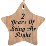 2nd Anniversary 2 Years Of Being Mr Right - Star Ornament C