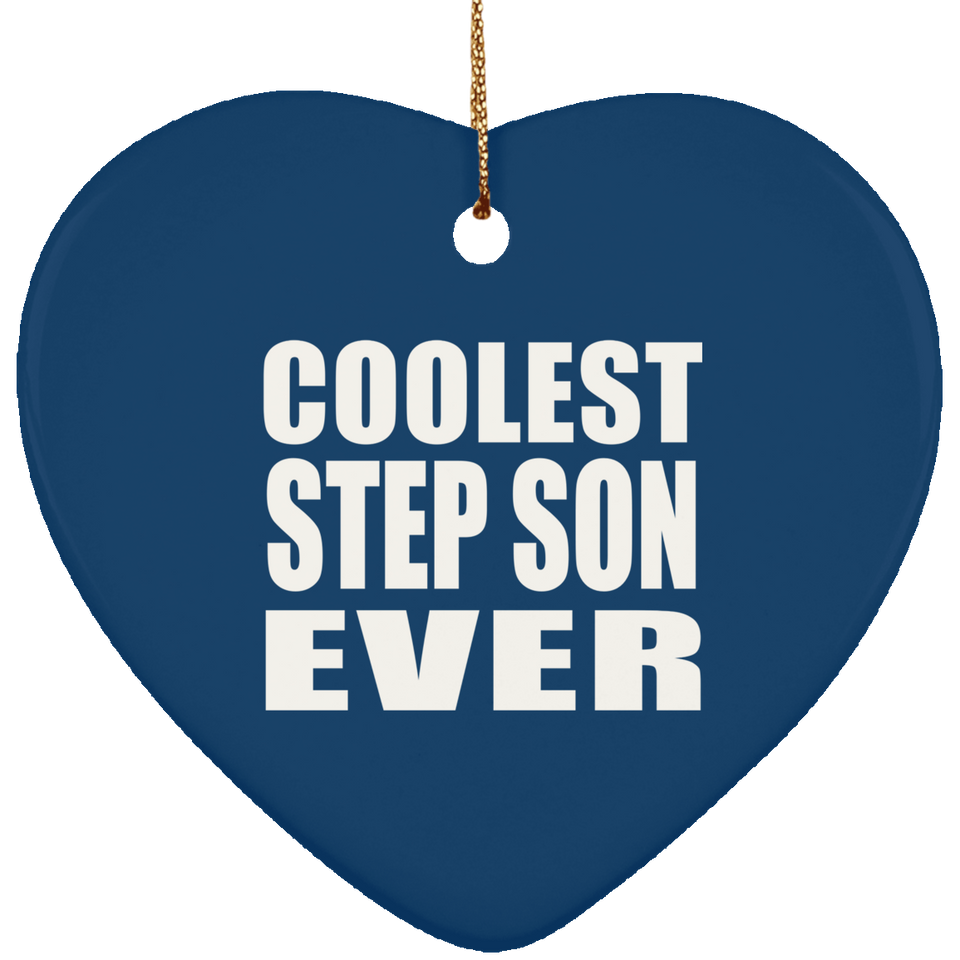 Coolest Step Son Ever - Heart Ornament