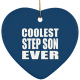 Coolest Step Son Ever - Heart Ornament