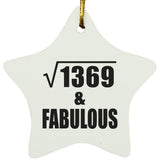 37th Birthday Square Root of 1369 & Fabulous - Star Ornament
