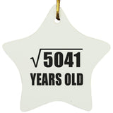 71st Birthday Square Root of 5041 Years Old - Star Ornament