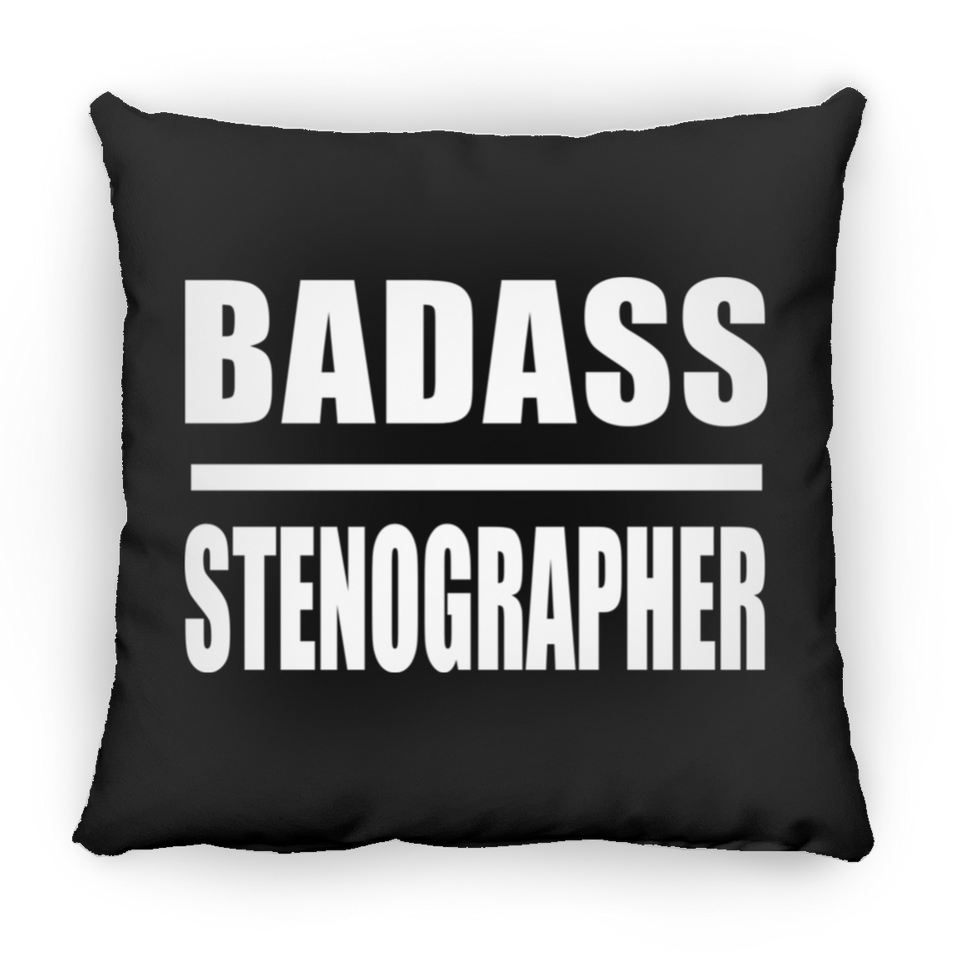 Badass Stenographer - Throw Pillow Black
