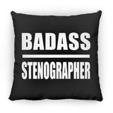 Badass Stenographer - Throw Pillow Black