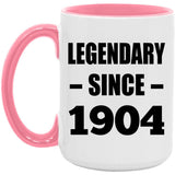 120th Birthday Legendary Since 1904 - 15oz Accent Mug Pink